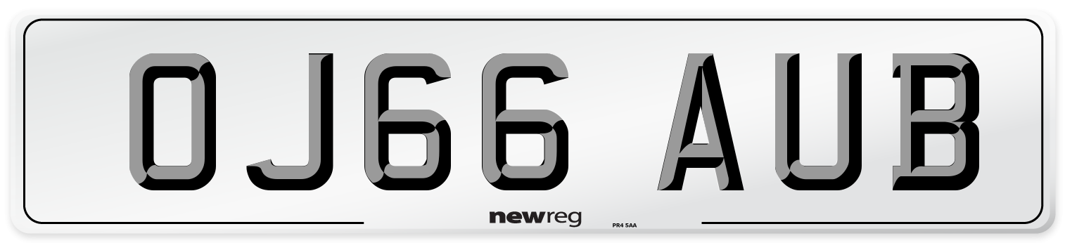 OJ66 AUB Number Plate from New Reg
